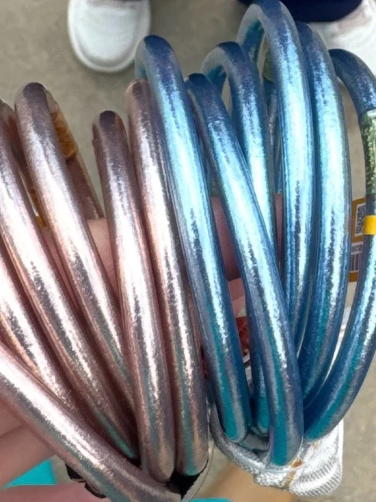 Buddhagirl  *Authenticate* Champagne Leather Bangle Set of Six-size M - Picture 6 of 6